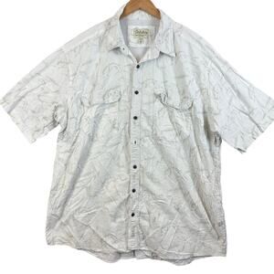 Cabela's Swordfish Print Vented Cotton Fishing Button Down Shirt 2XL 2X XXL Tall